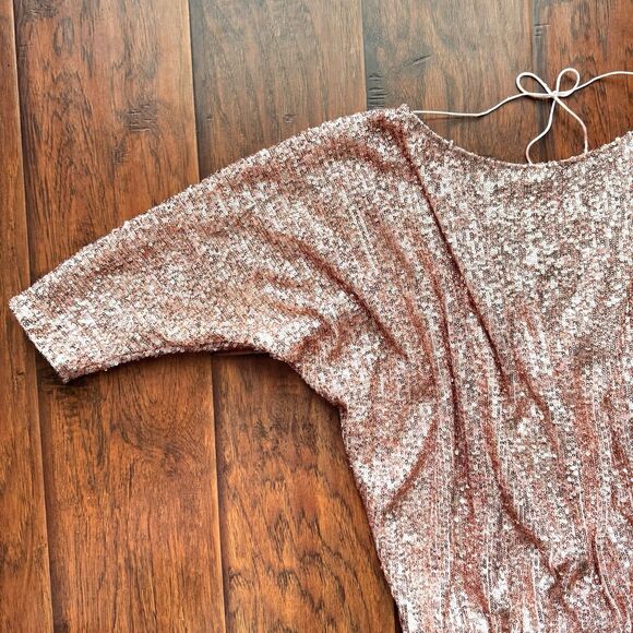 Juan Carlos Pink Sequin Romper Sz Small Bachelorette Birthday Party Vegas Bridal - Picture 6 of 15
